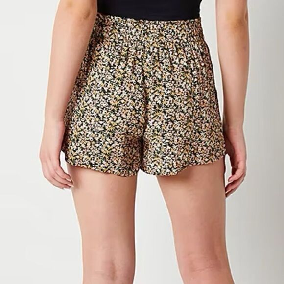 Arizona Women's Mid Rise Pull-On Shorts – Juniors, Floral - X-small & XXL - Picture 7 of 7